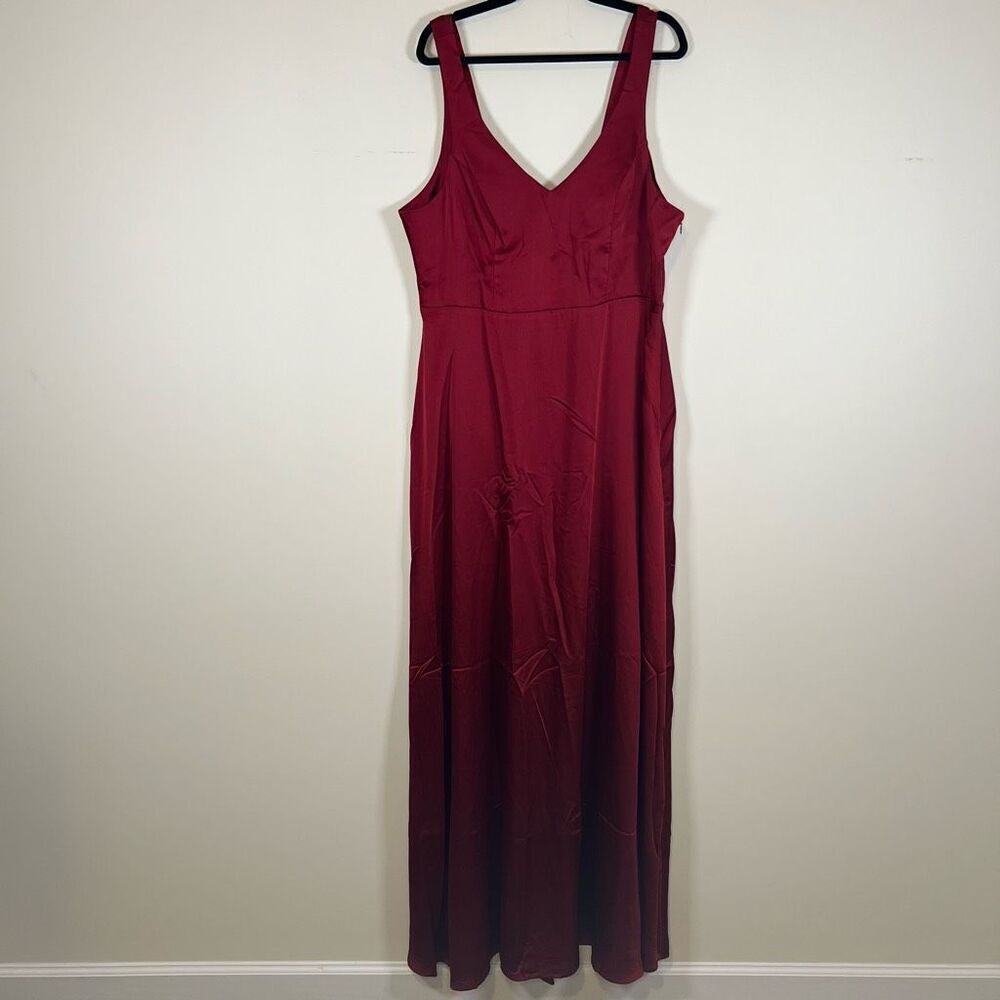 NWT Show Me Your MuMu Jenn Maxi Dress Ruby Lux Satin XXXL
